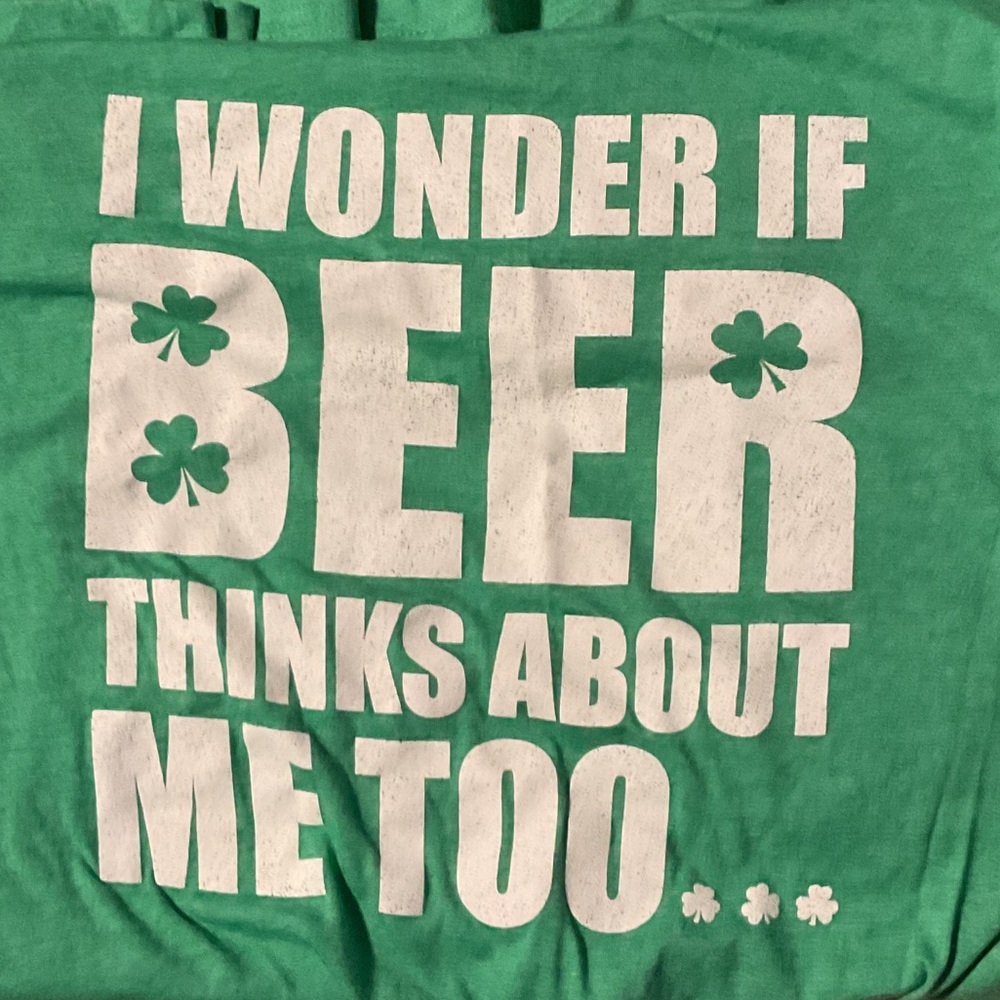 Green Graphic Tee with Shamrock Design